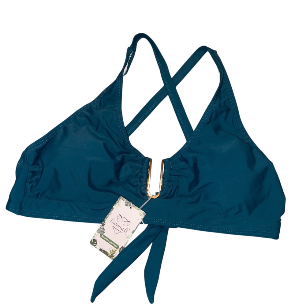 NWT Crisscross Bikini Set with Gold Accent Adjustable straps Tie back Party sexy - Picture 14 of 15